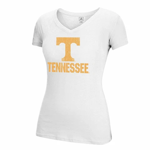 J America NCAA Tennessee Volunteers Women's Large Mascot Essential Tee, White L Cover