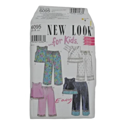 New Look 6095 Kids Top Pants Sewing Pattern Size 2-7 Uncut Summer Frill Elastic - Image 1 of 4