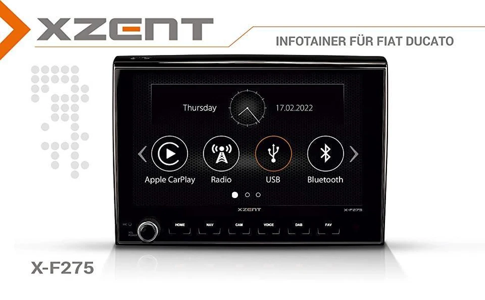 XZENT X-F275 Autoradio kompatibel mit Fiat Ducato III 250, 251, X290 Serie 8  - Bild 1 von 4