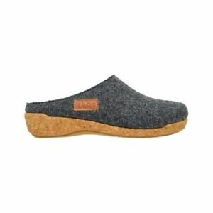 New $135 Taos Woollery Charcoal Gray Slip On Clog Slippers Shoe Womens 39 8 8.5