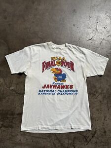 Vintage Kansas Jayhawks Tee Single Stitch 1988 Size XL Championship NCAA