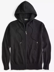 Charter Club women's 100% Cashmere Zip Black Hoodie Sweater - Small -retail $189 - Picture 1 of 6
