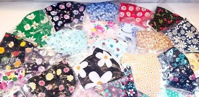 3 x  pack HANDMADE FACE COVER MASK tropical floral nature flowers - Image 1 of 4