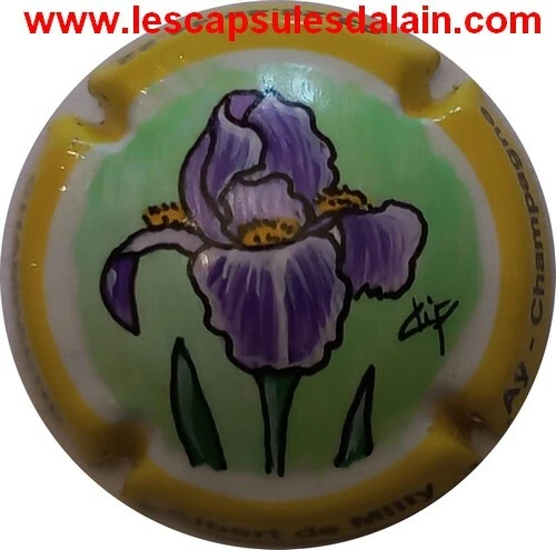 BELLE CAPSULE CHAMPAGNE PEINTE A LA MAIN ALBERT DE MILLY REF N°62b NEWS - Photo 1/1