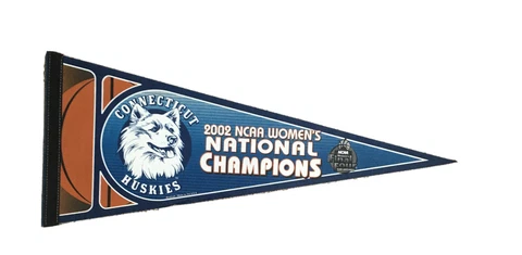 2002 UCONN CONNECTICUT LADY HUSKIES NCAA WOMEN'S BASKETBALL CHAMPIONS PENNANT Cover