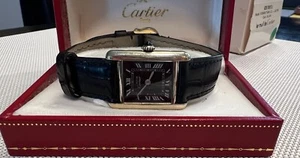 Les Must de Cartier Roman Tank Lady’s Watch Black Vintage Exc Working Condition - Picture 1 of 23