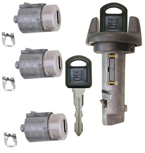 GM OEM Ignition Key Switch Lock Cylinder & Door & Rear Lock Tumbler Set 2 Keys