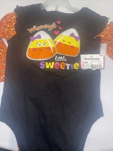 Set Halloween Bambina Garanimals Candy Corn Stampa "Mommy's Little Sweetie" 6-9M - Foto 1 di 5