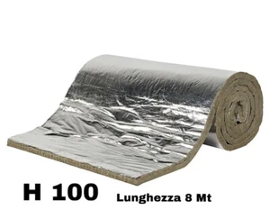 LANA DI ROCCIA FELTRO CON ALLUMINIO ALTEZZA 1 MT LUNGHEZZA 8 MT 1x8 SP. 3 Cm - Foto 1 di 2