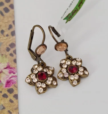 Pendientes Michal Negrin Granate Rosa Claro Estrella Flor Beige Romántico Clásico Regalo Foto 1 de 4