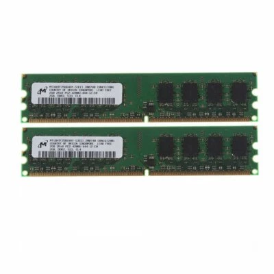 For Micron 4GB 2x 2GB DDR2 533MHz PC2-4200U 240Pin DIMM RAM Desktop Memory RAM - Image 1 of 4