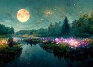 Moon River | Papel decoupage como nuevo | Muebles upcycling - Imagen 1 de 4