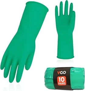 10 Pairs Reusable Household Gloves, Rubber Dishwashing Gloves, Extra Thick - Picture 1 of 6