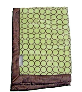 Manta Cochecito Bebé Swaddle Designs Verde Marrón Mod Cirlces Borde Satinado 30x40 - Imagen 1 de 1