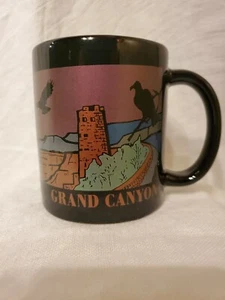 Grand Canyon Arizona Black Coffee Mug Beautiful scene Metallic Shiny Sparkle - Picture 1 of 7