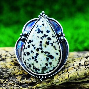 Dalmantion Jasper 925 Starling Silver Memorial Day Ring Jewelry All Size VV-350
