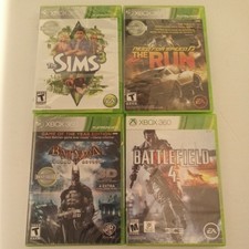 Xbox 360 - Lot of 4: Sims 3, Need for Speed The Run, Batman, Battlefield 4 - NEW
