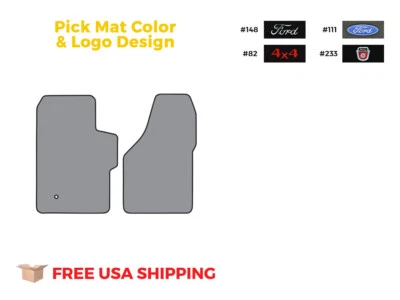 FITS 1999-2007 Ford F-350 Super Duty Crew Cab Floor Mat Frt Row 2pc Cutpile Foto 1 de 4