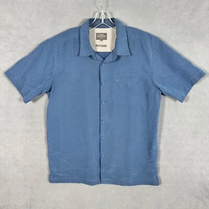 Quicksilver Waterman Collection Shirt Mens M Blue Button Up Short Sleeve - Picture 1 of 16
