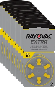 60 pilas para audífonos Rayovac 10 Extra Advanced 1,45V 10AU-6XEMF amarillo - Imagen 1 de 6