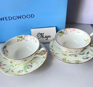 Wedgwood Sweet Plum Cup & Saucer New In Box Pair Set Peony - Picture 1 of 12