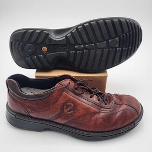 Ecco Men's 43 9/9.5 Light Shock Point Brown Leather Oxford Dress Shoes - Picture 1 of 12