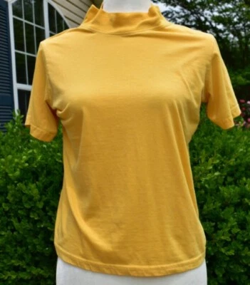 Vintage Mellow Gold High Neck T-Shirt American Sweetheart Mock Neck M - Image 1 of 4