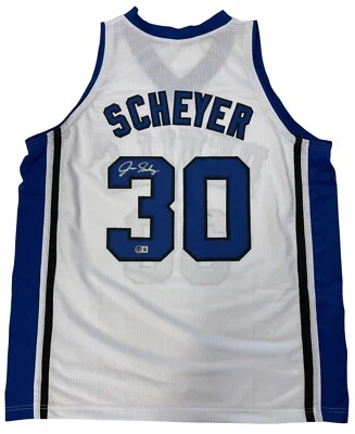 CAMISETA DE BALONCESTO FIRMADA POR JON SCHEYER DUKE BLUE DEVILS CERTIFICADO DE AUTENTICIDAD BECKETT TESTIGO XL Foto 1 de 4