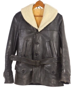 Vintage 1930s Black Horsehide Leather Barnstomer Jacket - Picture 1 of 13