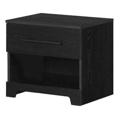 South Shore Primo 1-Drawer Nightstand  Black Oak - Image 1 of 4