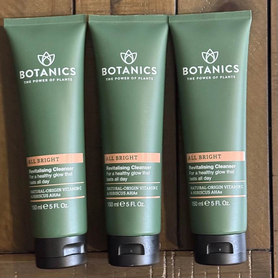 LOT OF (3) BOTANICS ALL BRIGHT REVITALISING CLEANSER VITAMIN C & HIBISCUS 5 oz