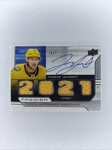 21-22 UD Premier Hockey Rookie Auto Materials PRA-TJ Tanner Jeannot 25/25 - Picture 1 of 2