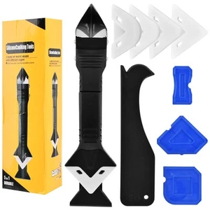 3 in 1 Silicone Caulking Tools Stainless Steelhead, 11Pcs Caulking Finishing ... - Picture 1 of 9