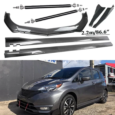Carbon Fiber Front Bumper Lip Spoiler Side Skirt Body Kits For Nissan Versa Note - Изображение 1 из 4