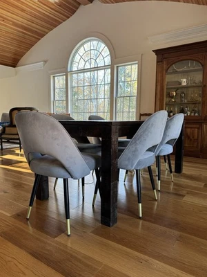 FDW FDC-FB164 Upholstered Dining Chair - Gray - Image 1 of 4