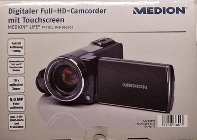 Digitaler Full-HD Camcorder von Medion 10x Zoom P47011  MD 86695 - Bild 1 von 4