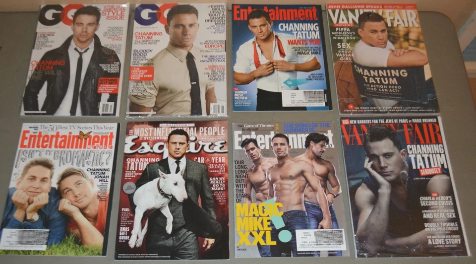 8 magazine lot - Channing Tatum - GQ, EW, Vanity Fair, Esquire Foto 1 de 1