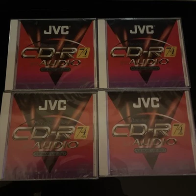 4 x JVC CD-R74 / CD-RA74 Digital Audio Music CD-R Blank Recordable Disc 74min - Image 1 of 3