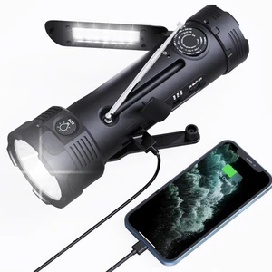NOAA Emergency Flashlight Rechargeable with Weather Radio,AM/FM Weather Alert... - Picture 1 of 8