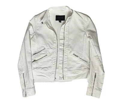 Chaqueta de Moto Banana Republic Blanca Denim Talla XS Motociclista Cremalleras Elastizadas Jean Motocicleta Foto 1 de 4