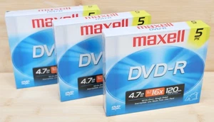 MAXELL DVD-R Discs 4.7GB 16x 120 Min With Slimline Jewel Case (15 total) - Picture 1 of 4