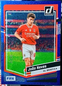 2023-24 Panini Donruss Soccer FIFA Benfica Joao Neves Blue Sparkle 42/49 - Picture 1 of 3