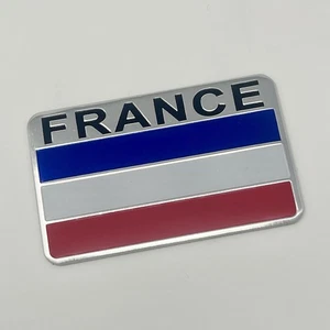 Calcomanía adhesiva insignia emblema coche bandera Francia 2"x 3" aluminio FR francés - Imagen 1 de 4