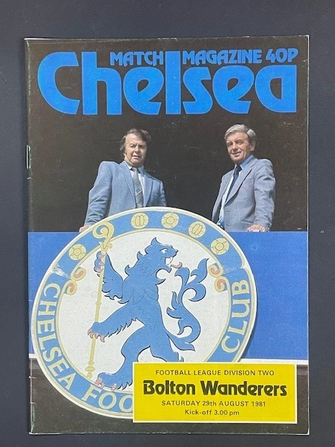 1981/82 CHELSEA V BOLTON WANDERERS 29-08-1981 DIVISION 2 - Image 1 of 1