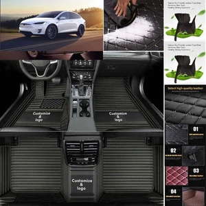 Alfombrillas impermeables para coche Tesla modelo X forro automático personalizado alfombras cuero PU - Imagen 1 de 26