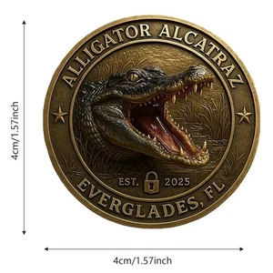 100 PCS Alligator Collectible 2025 Alcatraz Florida Everglades Coin Novelty - Picture 1 of 5