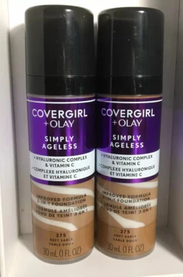 CoverGirl Foundation + Olay Simply Ageless 3-in-1, 275 Soft Sable, 1 fl oz. 2pk - Image 1 of 4