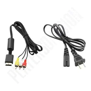 Audio AV RCA+AC Cable Power Cord For Sony Playstation PS1 PS2 FAT PS3 Slim Model - Picture 1 of 1