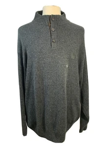 Hombres Chaps NUEVO 4XB Grande/Alto Simulado Cuello Botón Tapeta Suéter Algodón Negro Gris - Imagen 1 de 9