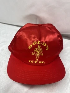 Vintage Gold’s Gym Hat Adjustable Snapback Hat - Red Nylon - Picture 1 of 4